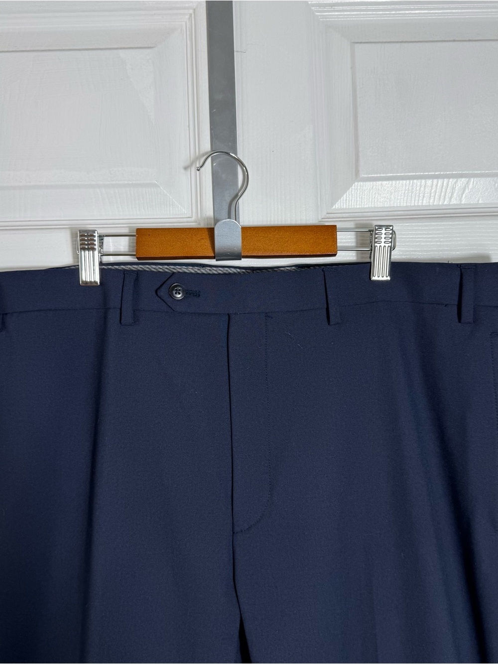 Michael Kors Men’s Dress Pants 38x32 Navy Flat Front Straight Leg Trousers - Picture 4 of 8